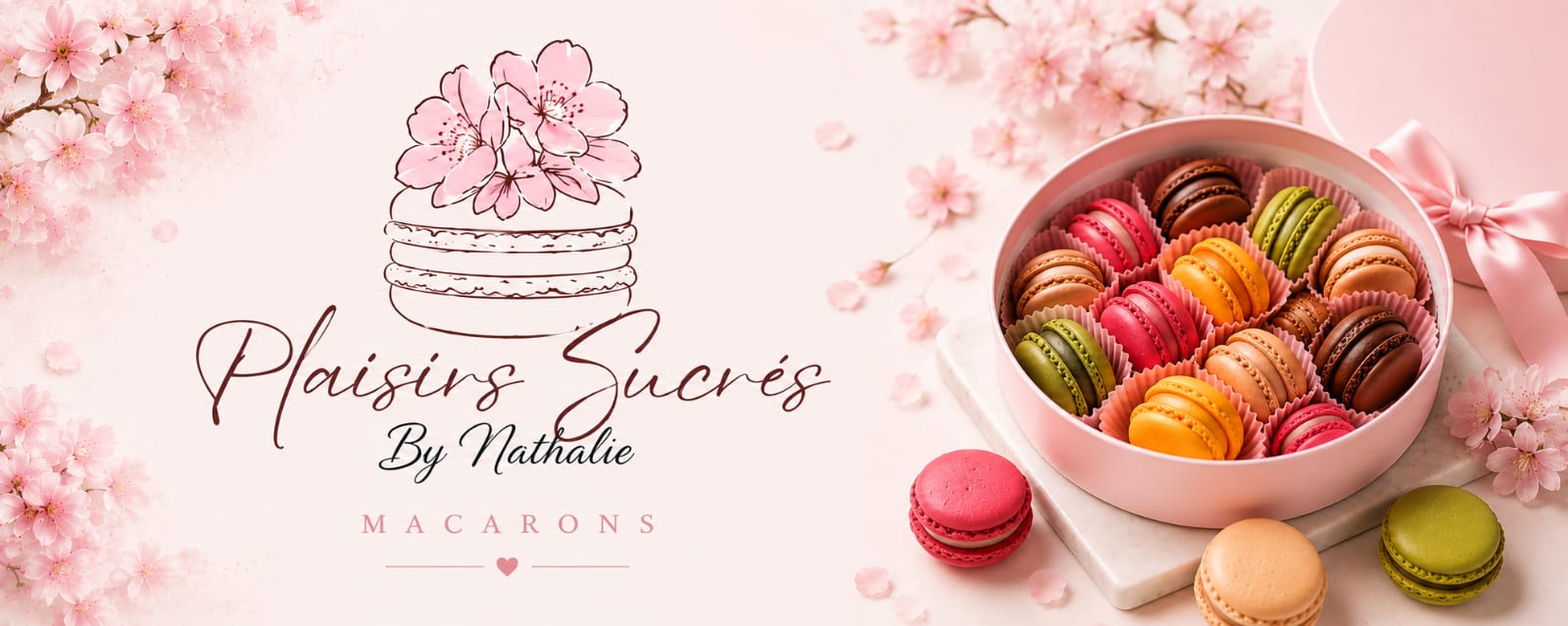 Plaisirs Sucrés By Nathalie — macarons artisanaux et coffret rose en Guadeloupe