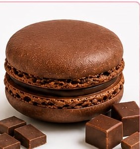 Macaron chocolat noir artisanal brun Plaisirs Sucrés By Nathalie