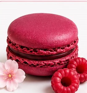 Macaron framboise artisanal rose vif Plaisirs Sucrés By Nathalie