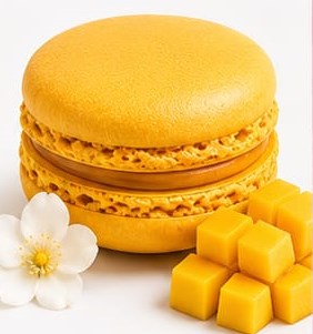Macaron mangue artisanal jaune Plaisirs Sucrés By Nathalie