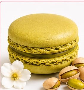 Macaron pistache artisanal vert Plaisirs Sucrés By Nathalie
